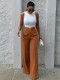 Metal Clasp Loose Straight Pants SH-391468