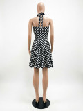 Polka Dots Print Off Shoulder Midi Dress CM-60325
