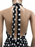 Polka Dots Print Off Shoulder Midi Dress CM-60325