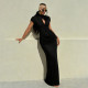 Solid Color Short Sleeve Slim Maxi Dress GYME-K25D85636