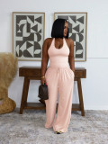 Solid Color Sleeveless Casual Two Piece Pants Set SFY-839