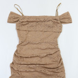 Sexy Off Shoulder Sling Split Maxi Dress CYA-902271