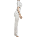 Slash Shoulder Solid Color Slim Maxi Dress GYME-K6D02826A