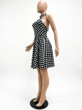 Polka Dots Print Off Shoulder Midi Dress CM-60325