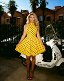 Polka Dots Print Off Shoulder Midi Dress CM-60325