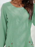 O Neck Short Sleeve Solid Color Mini Dress GDYF-3616