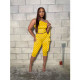 Slash Shoulder Polka Dots Print Seventh Pants Suit TK-6351