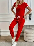 Short Sleeve Loose Two Piece Pants Set GDYF-3509