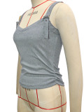 Adjustable-strap V-neck Tank Top SH-391498