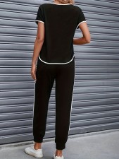 Short Sleeve Loose Two Piece Pants Set GDYF-3509