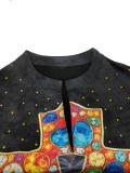 Vintage Cross-Print Rhinestone Top SH-391514