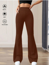 Solid Color High Waist Flare Pants GDYF-3517