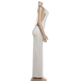 Irregular Backless Solid Color Maxi Dress GYME-K6D01115A