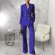 Solid Color Long Sleeve Blazer Two Piece Pants Set YF-10980