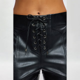 PU Leather Sling Top Two Piece Pants Set YNSF-8030