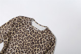 Leopard Print Long Sleeve Backless Jumpsuit GYME-K6Q01512A