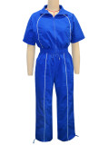 Short Sleeve Sport Tops Two Piece Pants Set SH-391526