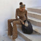 Leopard Print Long Sleeve Backless Jumpsuit GYME-K6Q01512A