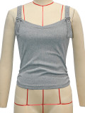 Adjustable-strap V-neck Tank Top SH-391498
