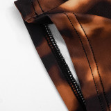 Leopard Print Sleeveless Zipper Seventh Jumpsuit MXBF-C26JP060