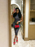 Polka Dots Print Backless Jumpsuit CM-60313
