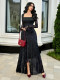 Mesh Jacquard Square Neck Irregular Long Dress GZJF-ZJ10212