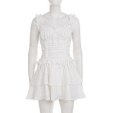 Solid Color Drawstring Cake Mini Dress GPKJ-MR46284