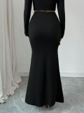 Solid Color Slim Long Fishtail Skirt GZJF-ZJ6650