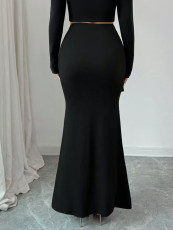 Solid Color Slim Long Fishtail Skirt GZJF-ZJ6650