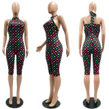 Polka Dots Print Backless Jumpsuit CM-60313