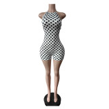 Polka Dots Print Backless Bandage Dress MEM-88689