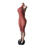 Polka Dots Print Sleeveless Jumpsuit MEM-88687