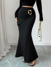 Solid Color Slim Long Fishtail Skirt GZJF-ZJ6650