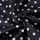 Polka Dots Print Backless Tie Up Mini Dress GPKJ-MR48183