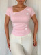 Bow V-Neck T-Shirt GZJF-ZJ2670