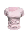 Bow V-Neck T-Shirt GZJF-ZJ2670