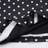 Polka Dots Print Backless Tie Up Mini Dress GPKJ-MR48183
