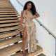 Snake Print Sleeveless Bodysuit Split Long Skirt 2 Piece Set GSZM-J26ST091