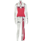 Halterneck Ruched Backless Top GJYO-JT0128962