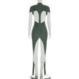 Backless Hollow Out Ruched Mini  Dress GSZM-J26DS116