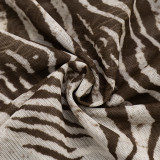 Zebra Print V-neck Mesh Tank Top GSBW-C26TP061 