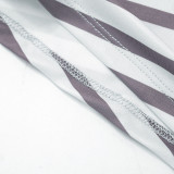 Stripe Print Slash Shoulder T Shirt GSBW-J26TP083