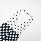 Polka Dot Print Halterneck Backless Seventh Jumpsuit MXBF-J26JP055
