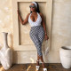 Polka Dot Print Halterneck Backless Seventh Jumpsuit MXBF-J26JP055