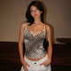 Zebra Print V-neck Mesh Tank Top GSBW-C26TP061 
