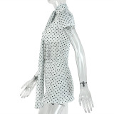 Polka Dot Print Short Sleeve Two Piece Skirt Set GJYO-711875