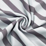 Stripe Print Slash Shoulder T Shirt GSBW-J26TP083