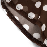 Polka Dots Print Halterneck Backless Tops GSBW-J26TP107