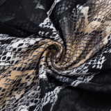 Snake Print Backless Hollow Out Jumpsuit MXBF-J26JP014