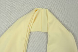V Neck Solid Color Sexy Backless Maxi Dress GJYO-305093